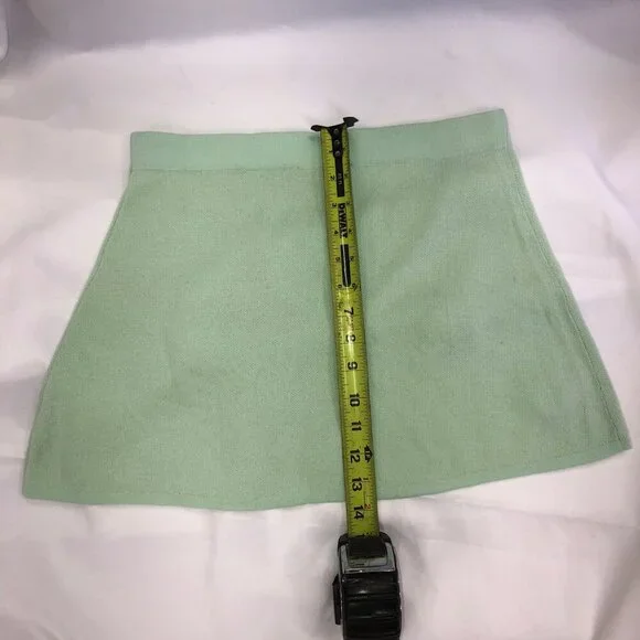 Sugar Thrillz Mini Skirt-DollsKill-Mint Green with Embroidered flowers-size S - Picture 4 of 8